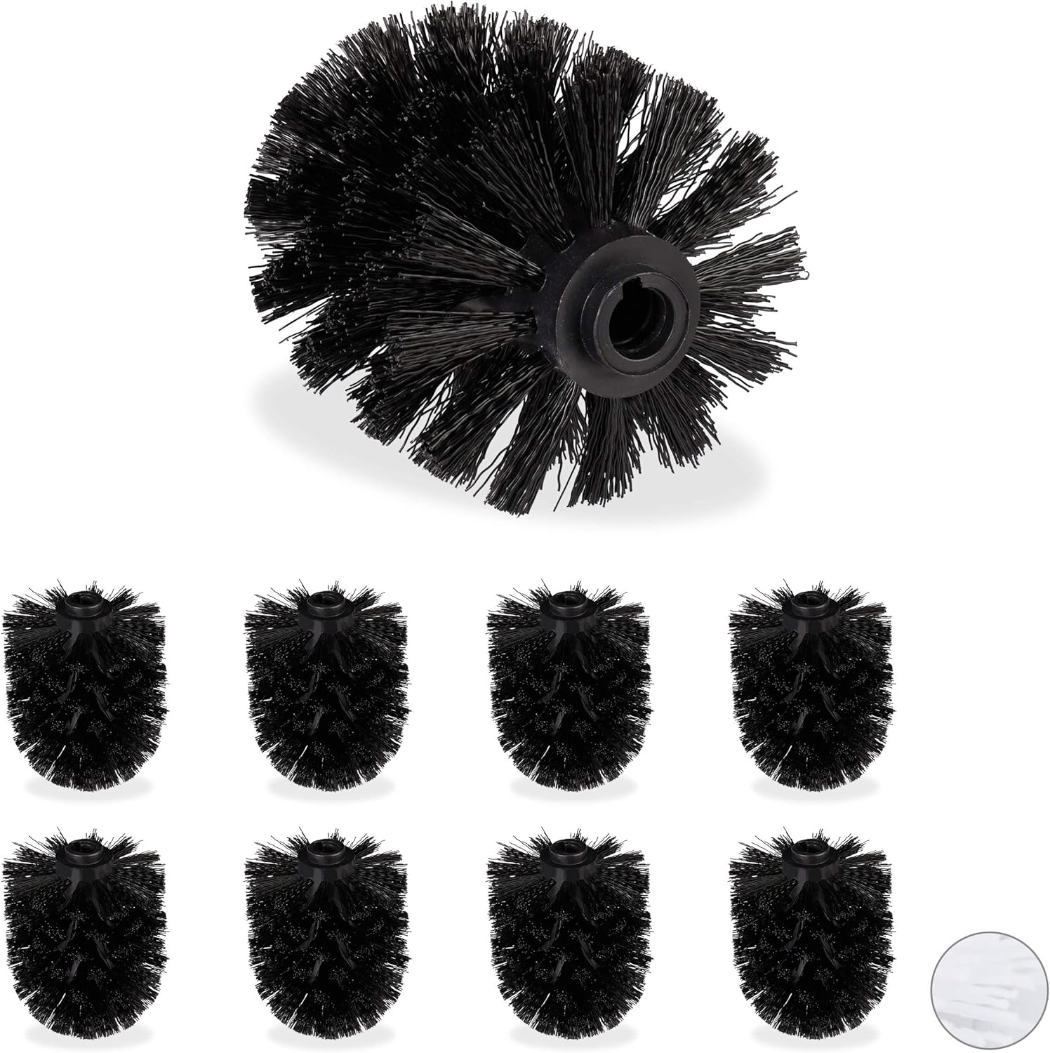 Relaxdays Toilet Brush Replacement Heads, Set Of 9, Pack Of WC Brushes