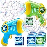 JOYIN 2 Kids Bubble Guns with 4 Bottles Solution, Automatic Bubble Machine Gun with 8 Holes for Kids, Adults, Summer Toys, Easter Basket Stuffers, Birthday Gift, Party Favors