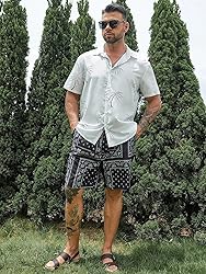 DIOTSR Mens Paisley Casual Shorts Retro Graphic