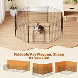 Yaheetech 61cm Metal Pet Playpen 8 Panel Foldable Indoor Outdoor Black view 6