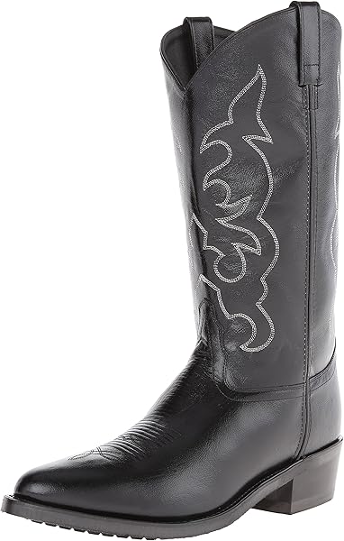 black cowboy boots with white stitching