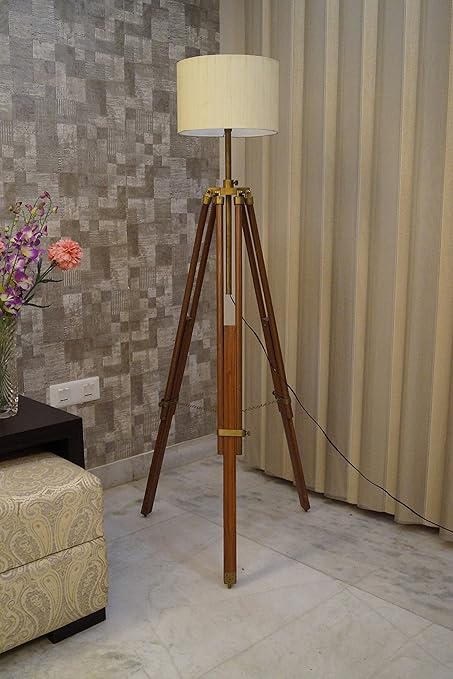 Tu Casa Tripod P-78 220-Watt Floor Lamp (Off White)