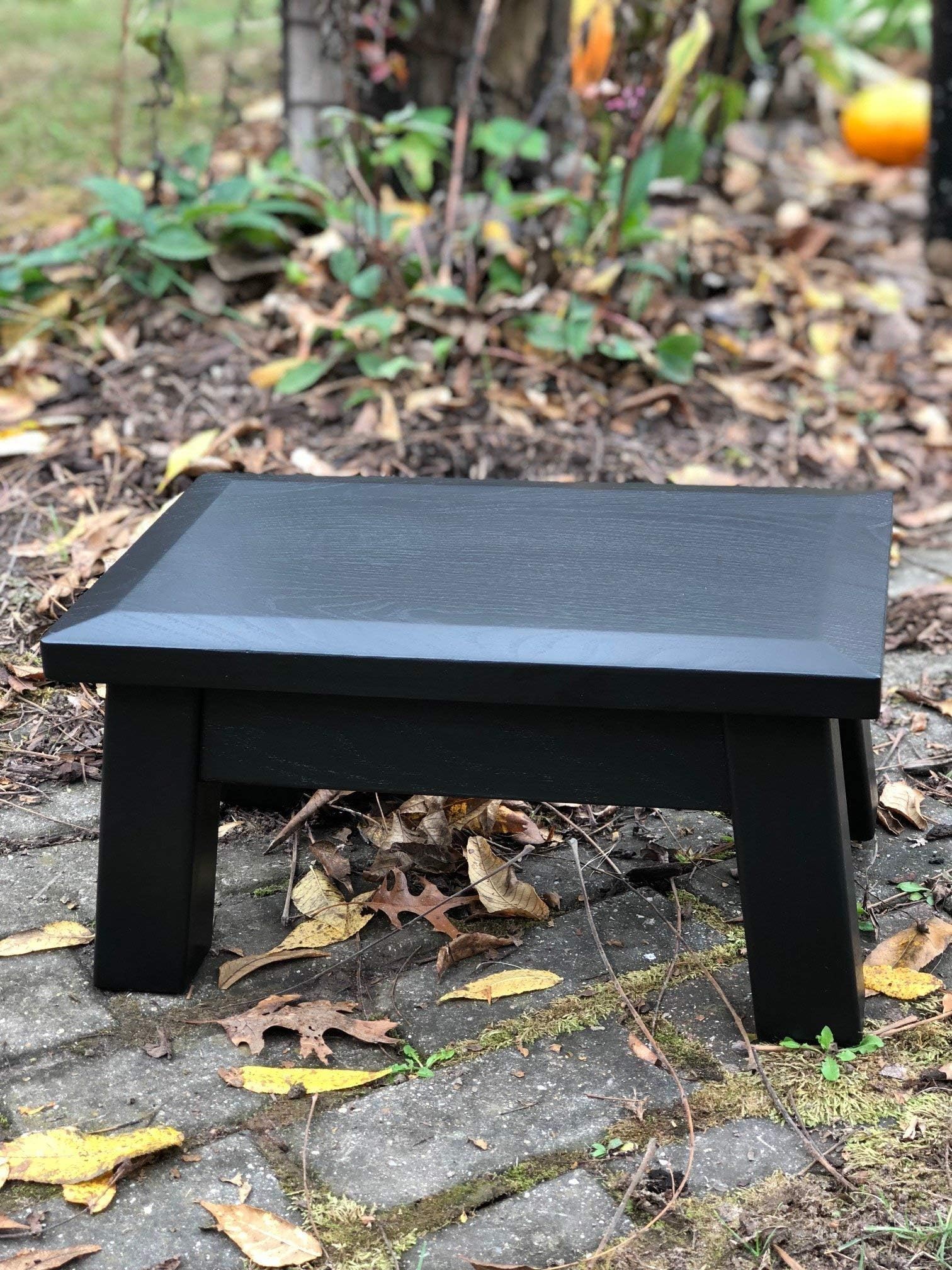 Modern, wood riser, beveled edge, contemporary stool, footstool, 8" - 10" high