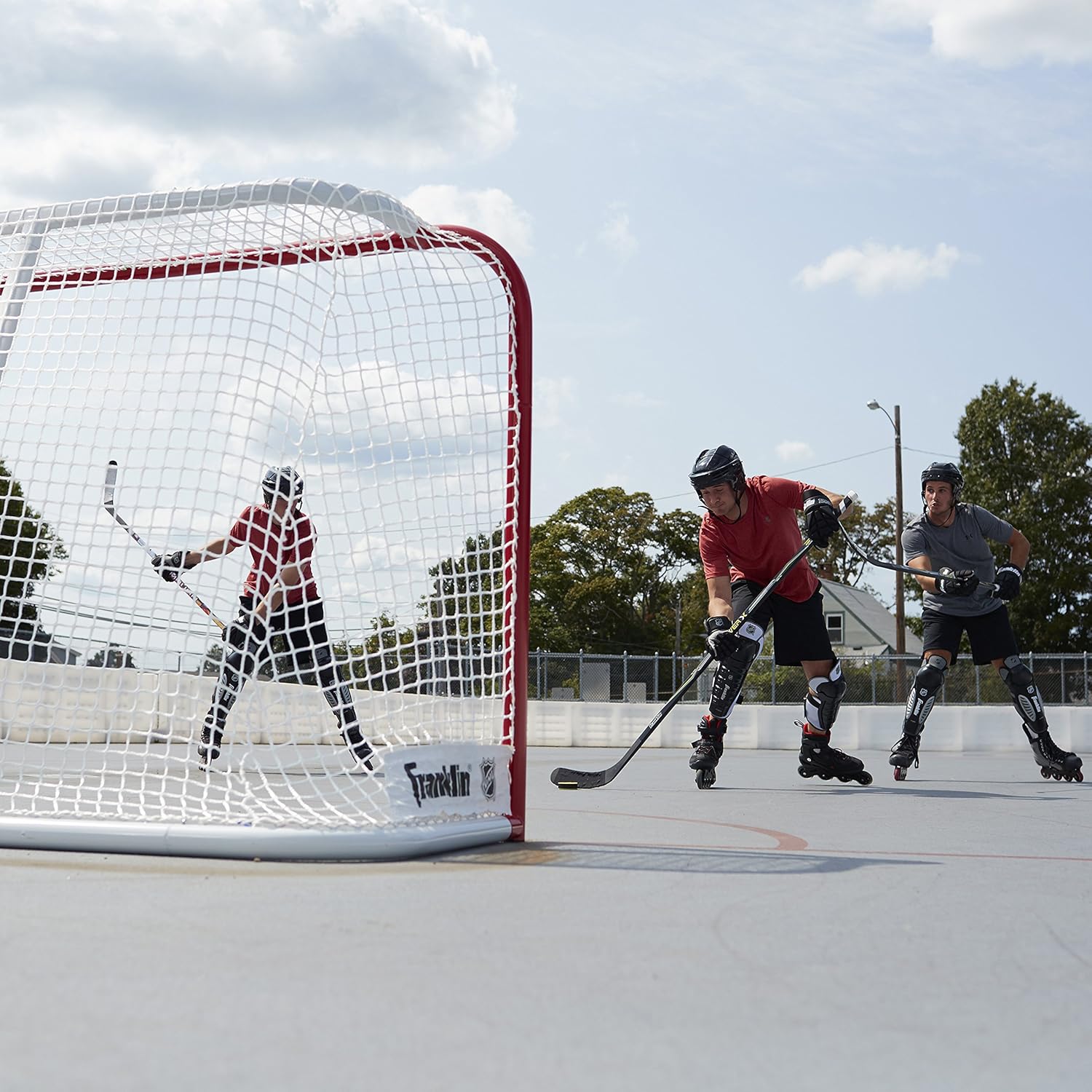 Franklin Sports Street Hockey Goal - Official Regulation Steel Hockey Net - Street Hockey Goal Set - 72" x 48" - 1.5 Inch Post : Hockey Nets : Sports & Outdoors