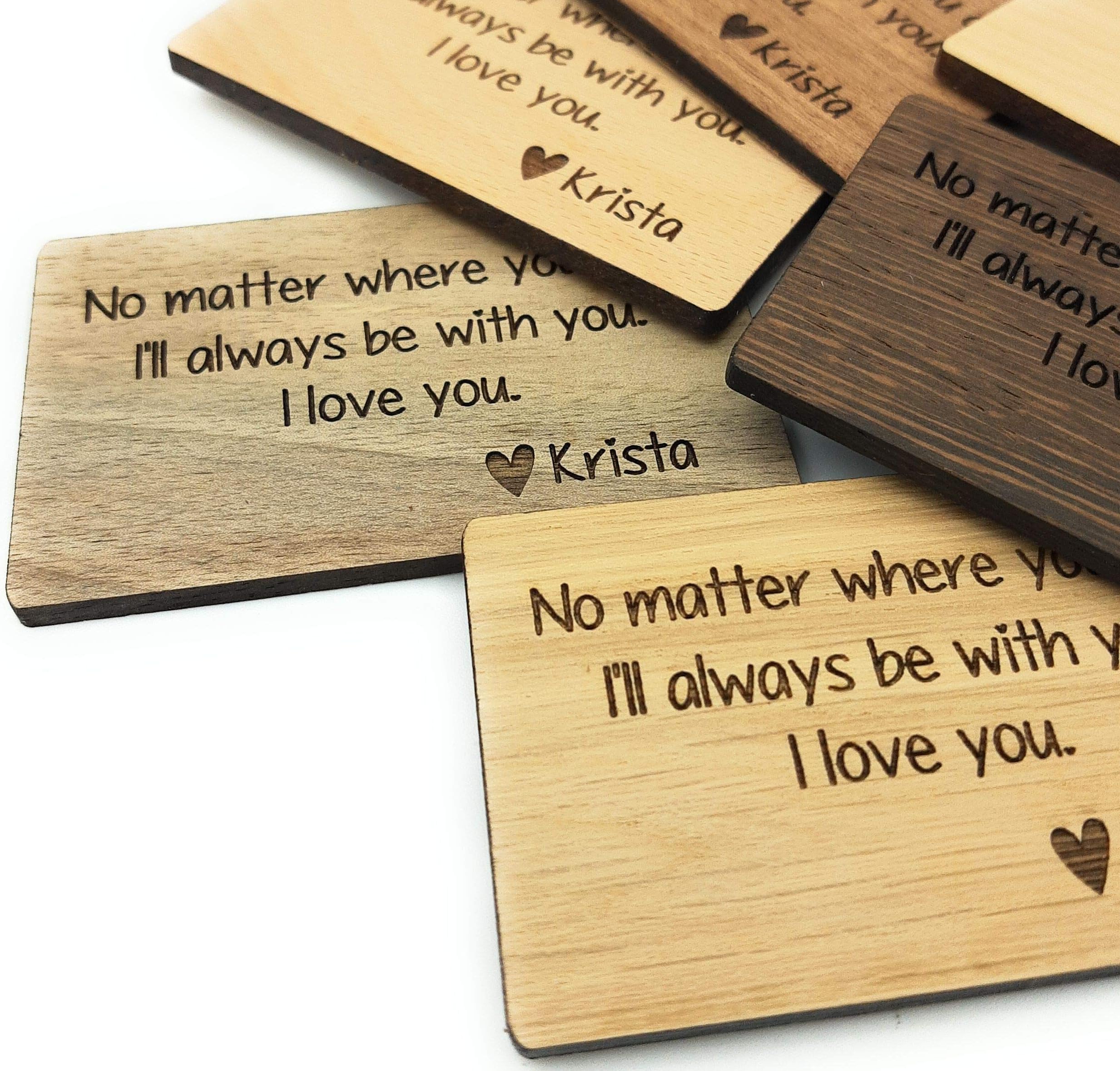 Custom laser engraved wallet insert card