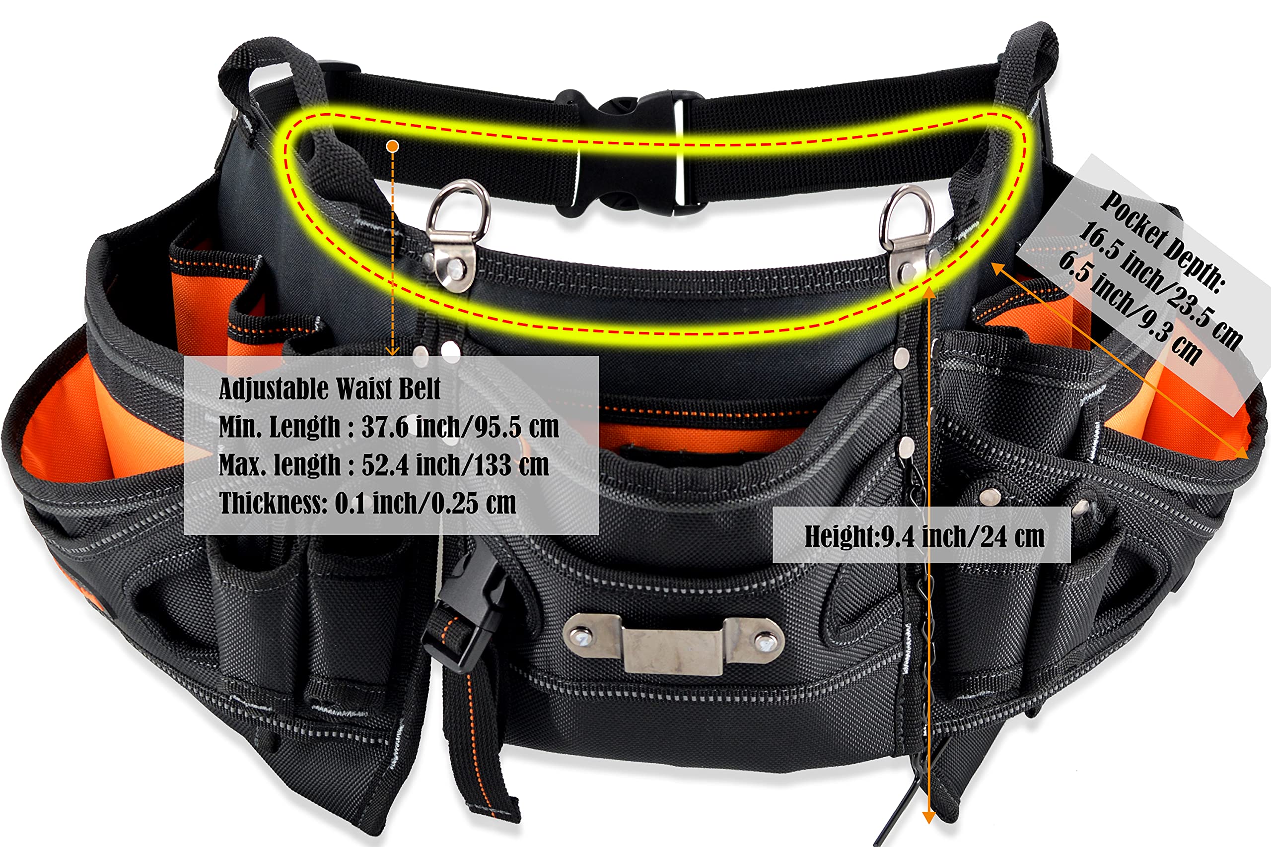 Welkinland Heavy-Duty Electrician's Tool Belt - Pouch, Technician & HVAC Belt
