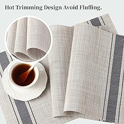 Leetaltree Khaki-Blue Placemats, Heat Resistant