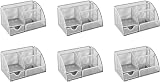 Osco Small Wiremesh Desk Organiser 5 Compartments 1 Drawer Silver