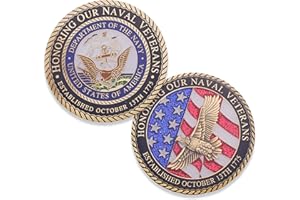 COINS FOR ANYTHING, INC Navy Veteran Challenge Coin - USN Military Vet Challenge Coin - Designed by US Military Veterans for Veterans!