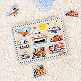 Melissa & Doug Vehicles Sound Puzzle Wooden Peg Puzzle 8 pcs Spin Master view 9