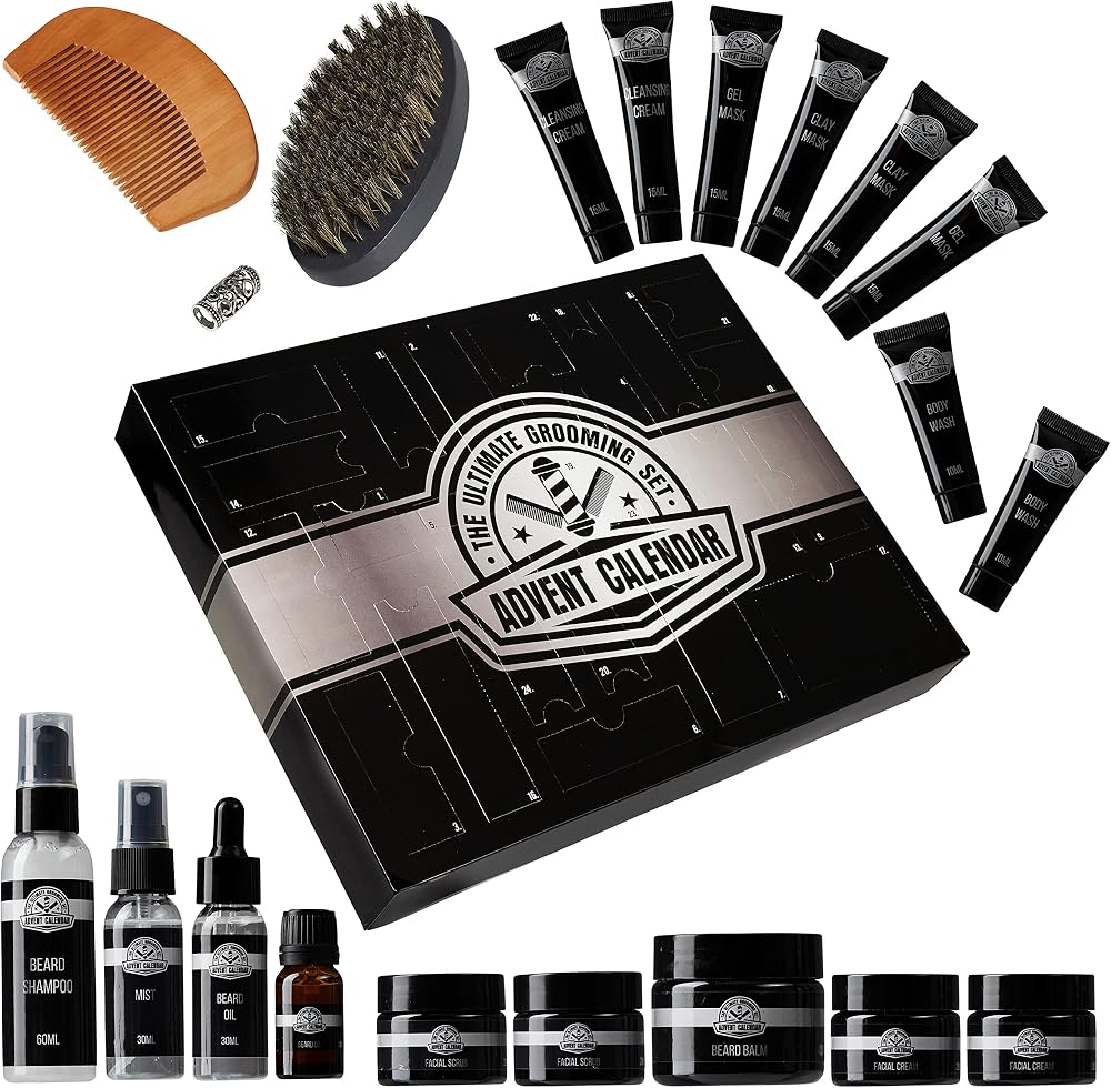 KreativeKraft Advent Calendar 2025 Beard Grooming Kit for Men
