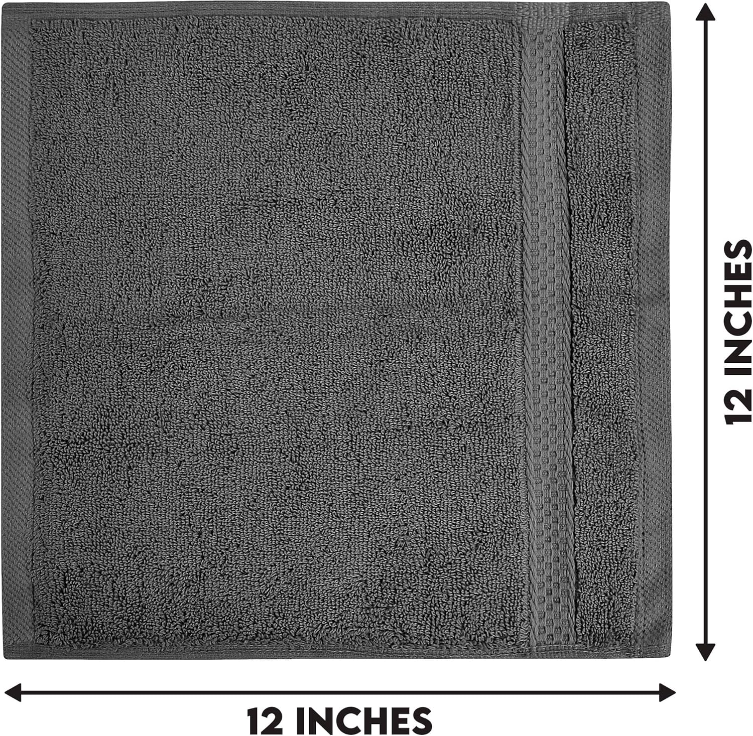 Utopia Towels - Luxury Washcloths Set 12 x 12 inches, Grey - 700 GSM 100% Cotton Premium Quality Flannel Face Cloths, Highly Absorbent and Soft Feel Fingertip Towels (12-Pack): Home & Kitchen