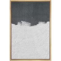 SIGNWIN Framed Canvas Print Wall Art White Brushstrokes on Black Background Abstract Texture Illustrations Impressionism Contemporary for Living Room, Bedroom, Office - 16
