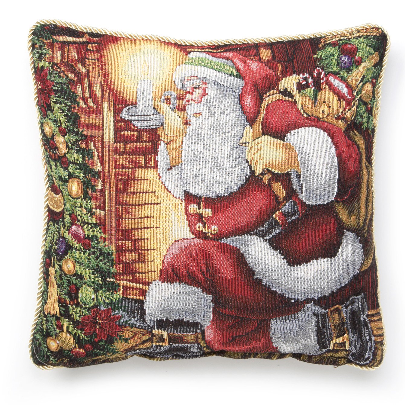 Christmas Tapestry Throw Pillow 18" x 18" Violet Linen | eBay