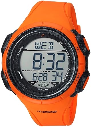 Armitron Adventure Mens AD/1013ORG Digital Chronograph Orange Resin Strap Watch