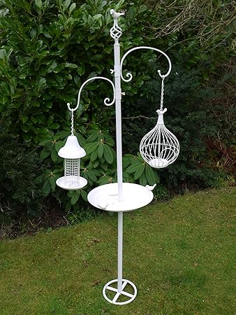 Deluxe Grosse Weisse Vogelfutterhaus Mit Stander Metall Amazon De