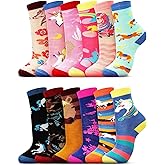 Jeyiour 12 Pair Valentine Horse Socks for Girls Teen Gifts Novelty Cotton Crew Socks Gifts for Women Men Horse Lovers Cowgirl Equestrian Party Favor