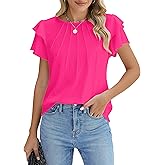 Blooming Jelly Women Dressy Casual Tops Business Work Blouses Summer Shirts Short Sleeve Crew Neck Outfits 2026
