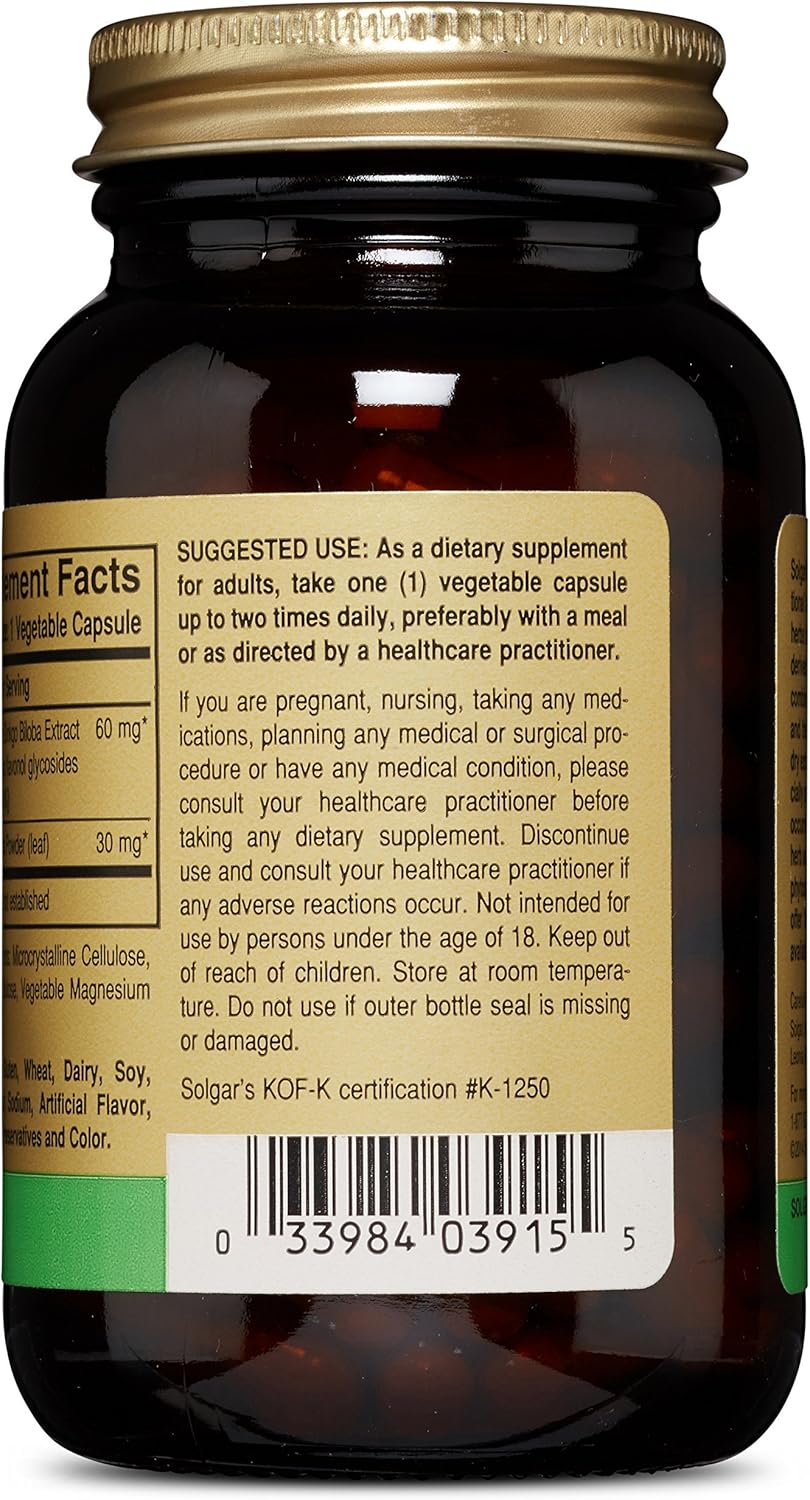 Solgar – Full Potency Super Ginkgo, 120 Vegetable Capsules: Health & Personal Care