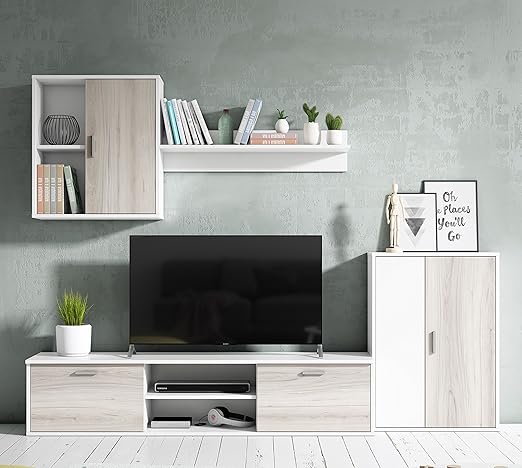 Abitti Mueble salón Comedor módulo bajo módulo Colgante y Armario Color