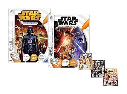 Ravensburger tiptoi Bücher Set - Star Wars Buch Episode I-VI und Episode 7 - Das Erwachen der Macht + Star Wars Sticker