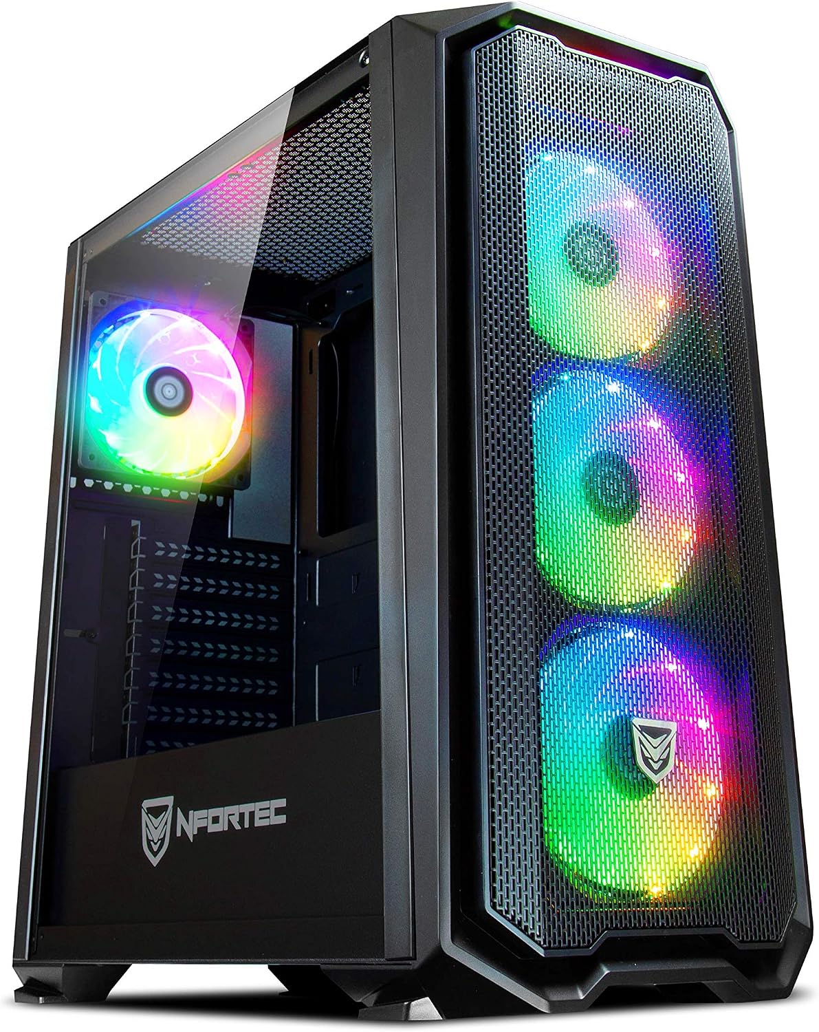 Nfortec Tour Gaming Krater Pour PC Avec Verre Tremp Et 4 Ventilateurs Nfortec Tour Gaming Krater Pour PC Avec Verre Tremp Et 4 Ventilateurs