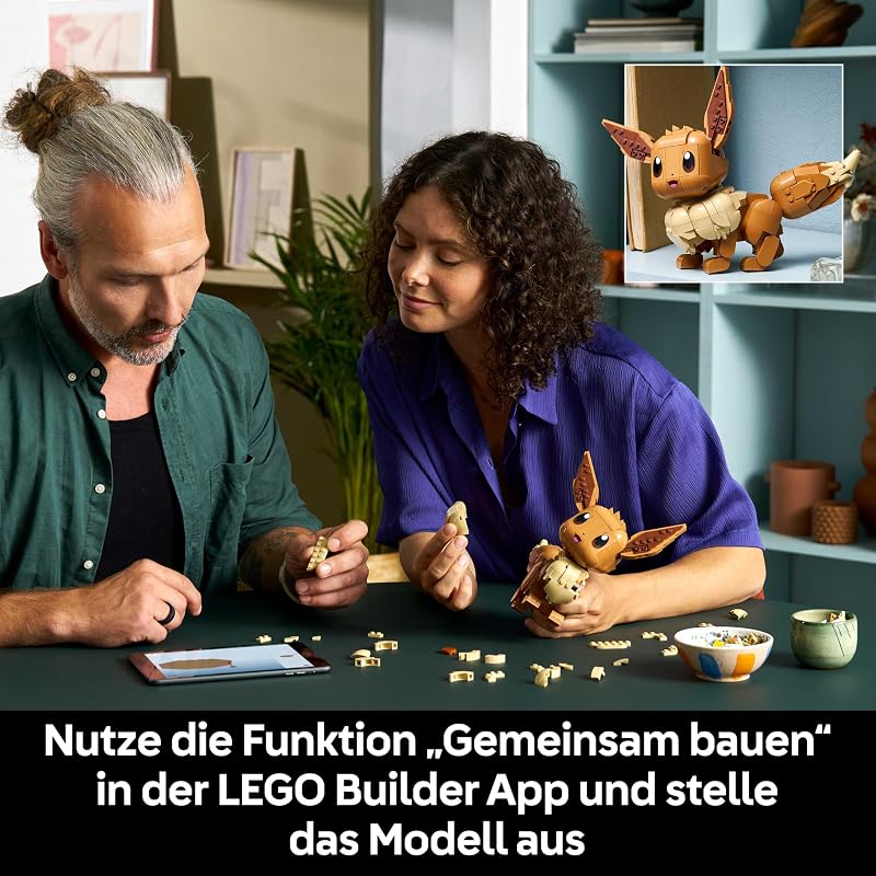 Pokémon Evoli Figur - Bauset für Erwachsene - Anime Modellbau mit beweglichen Gliedmaßen, Ohren und Schwanz - DIY Deko für Zimmer oder Schreibtisch - Sammler Geschenkidee für Gaming Fans – 72151