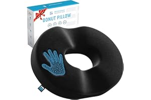 Donut Pillow for Tailbone Pain and Hemorrhoids, Tailbone Pain Relief Cushion, Memory Foam Donut Cushion Postpartum Pregnancy 