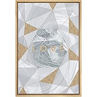 SIGNWIN Framed Canvas Print Wall Art Black and White Golden Love Phrase Abstract Patterns Watercolor Modern Art Decorative Elements Relax/Calm Cool for Living Room, Bedroom, Office - 16