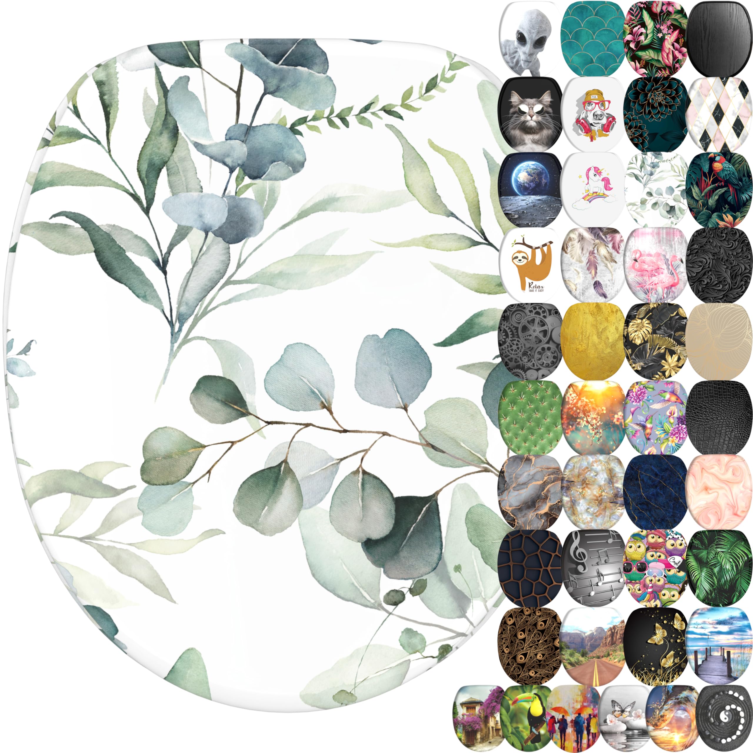 Sanilo Soft Close Toilet Seat, Wide Choice of New Toilet Seats, Stable Hinges, Easy to Mount (Eucalyptus)