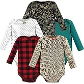 Hudson Baby baby-girls Cotton Long-sleeve Bodysuits 5-pack