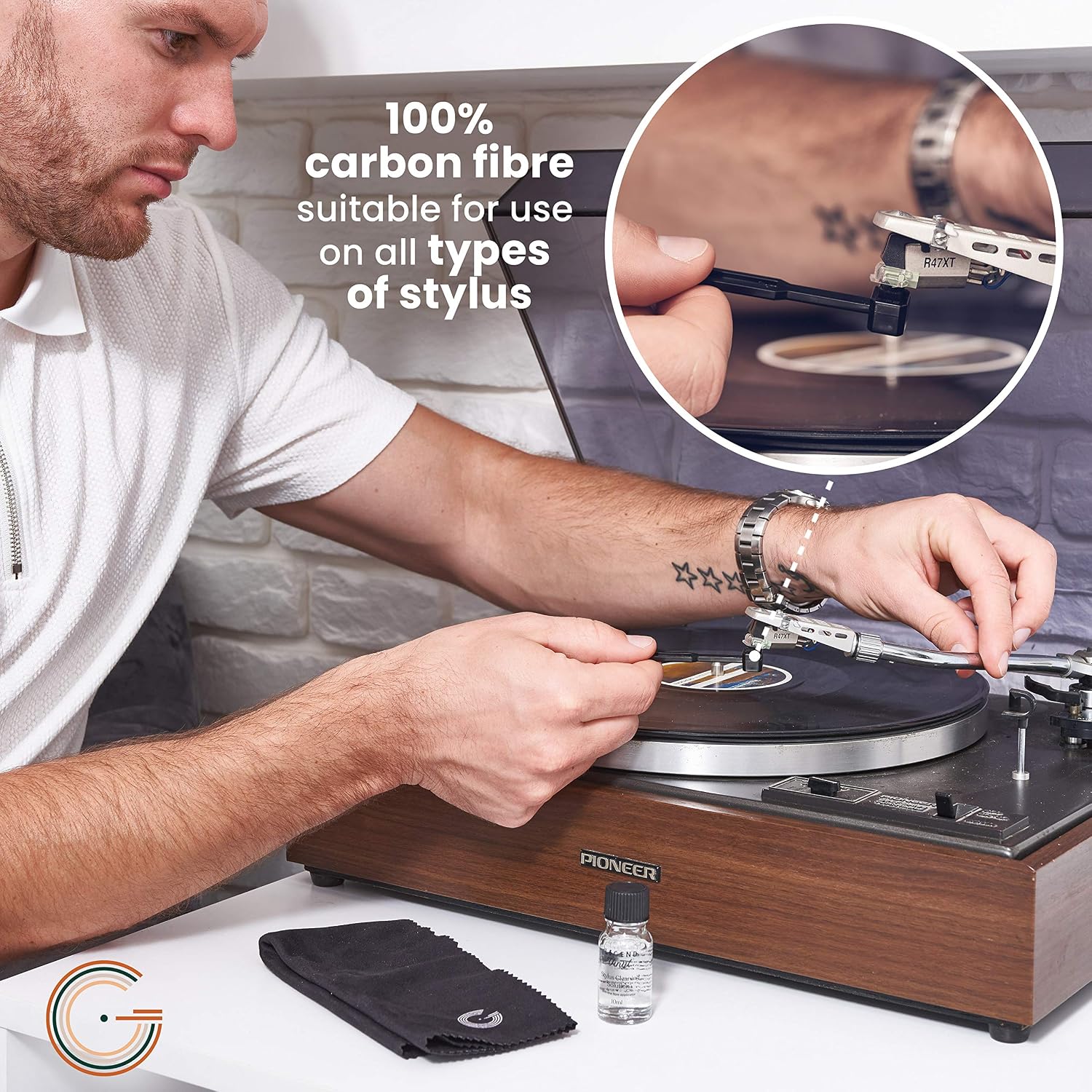 Legend Vinyl Turntable Stylus Cleaning Kit, Carbon Fibre Stylus Brush - Image 4