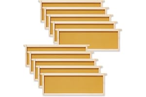 Honey Keeper 10 Assembled Beehive Frames with Waxed Natural Foundations for Beekeeping, 6-1/4 inch