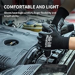 MANUSAGE Safety Work Gloves, Nitrile Work Gloves