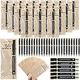 Feifeiya 25 Set Christian Gifts Bulk 2'' x 6'' Bible Emergency Numbers Bookmark Religious Bible Verse Pens Gospel Tracts Bamboo Pens for Women Men Church Welcome Gift Baptism Favors