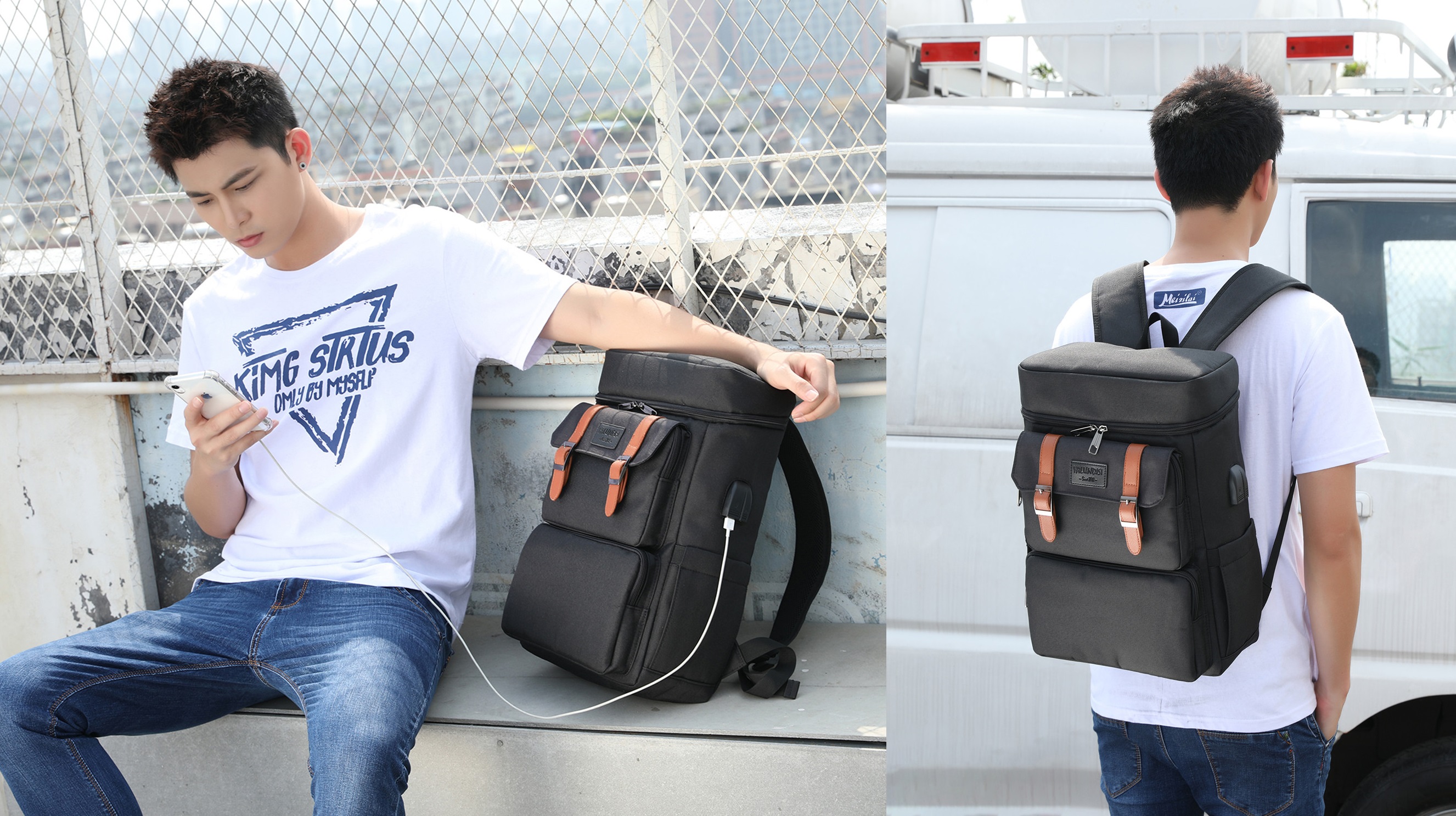 Vintage Backpack For Men Women Laptop Backpack Bookbags College