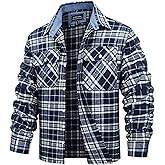 Cotrasen Mens Flannel Shirts Long Sleeve Flannel Shirt for Men Cotton Casual Button Down Plaid Shirt with 2 Pockets