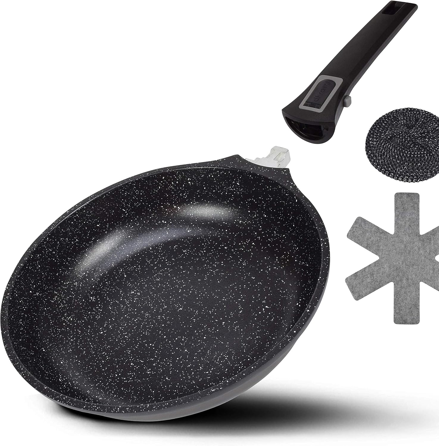 DIVORY Frying Pan 20cm, 24cm 28cm detachable handle Induction