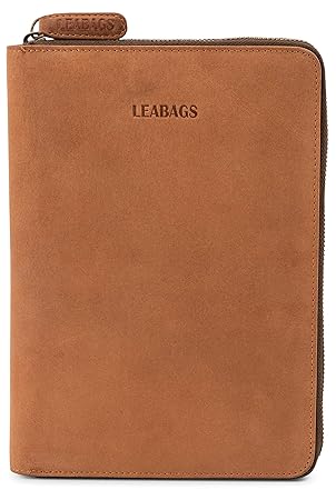 LEABAGS Mutterpass-Hülle aus echtem Büffel-Leder im Vintage Look – Braun