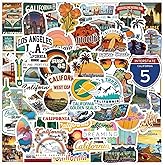 Aesthetic California Stickers Pack, 60pcs California Theme Travel Stickers for Scrapbook Journal Travel Diary, Gift for Kids & Adults, Waterproof Vinyl Decals for Laptop Water Bottle(C)