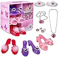 Princess Dress Up Shoes for Girls - Princess Heels, Tiaras, and Costume Jewelry Set - Toddler Gifts for Ages 3, 4, 5, 6 - Dress Up Birthday Gifts for Girls