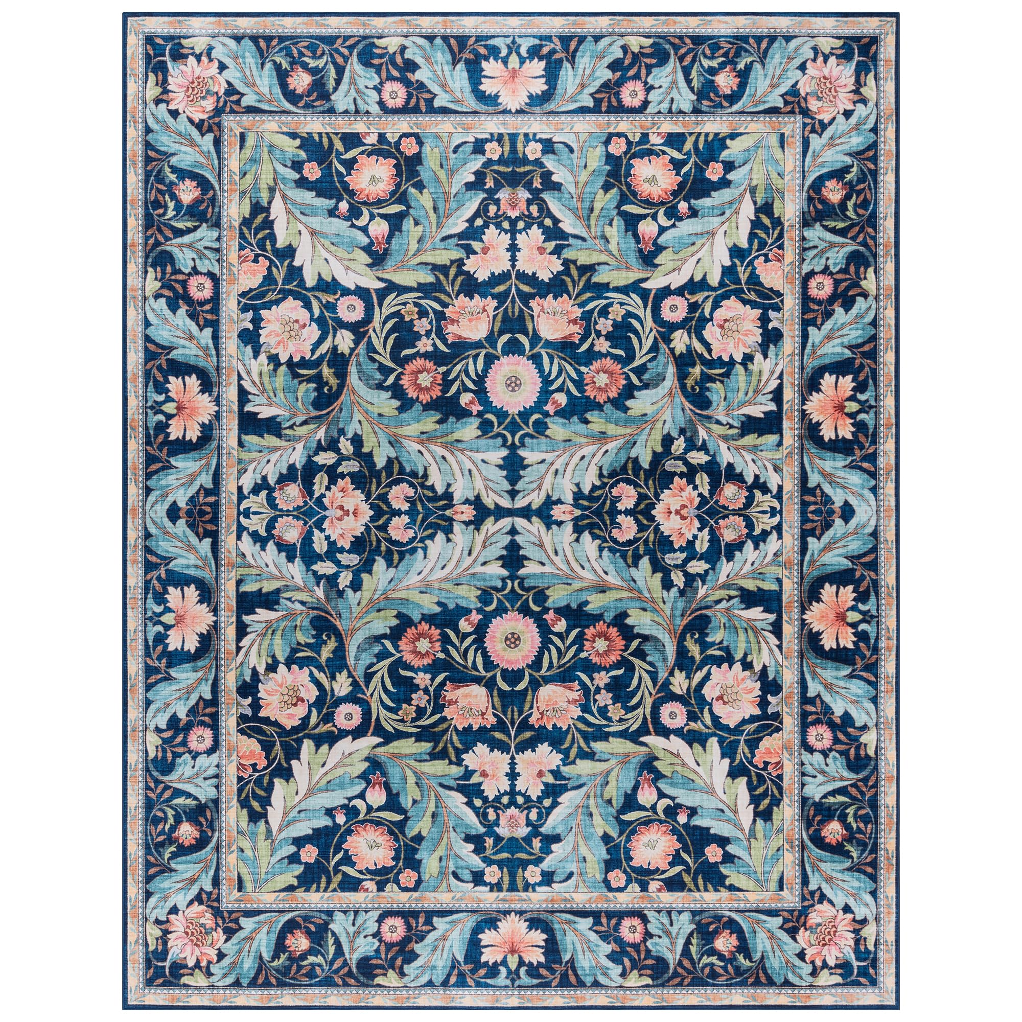 Photo 1 of Gertmenian Indoor Boho Area Rug - 8x10 Large, Non Slip, Super Strong, Ideal for High Traffic Areas in Bedroom, Living Room, Kitchen - Altair, Navy, 24513