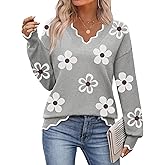 Zeagoo Women's 2026 Fall V Neck Sweater Casual Long Sleeve Lightweight Ribbed Knit Pullover Sweaters Dressy Casual Tops