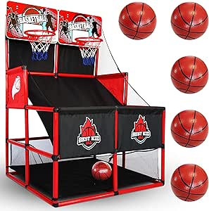 BESTKID BALL Indoor Basketball Game - Double Shot Basketball Arcade – Indoor Basketball Hoop for Kids – Premium Basketball Arcade Game Indoor with Pump – Easy and Quick Assembling