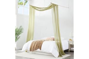 Warm Home Designs Sage Green Bed Canopy Curtains in 55 x 288 Inch Size. Our King Canopy Bed Curtains Work Great as Kids Canopy, Bed Scarf, Bed Curtain or to Enhance Bed Decor. BC Sage 288"