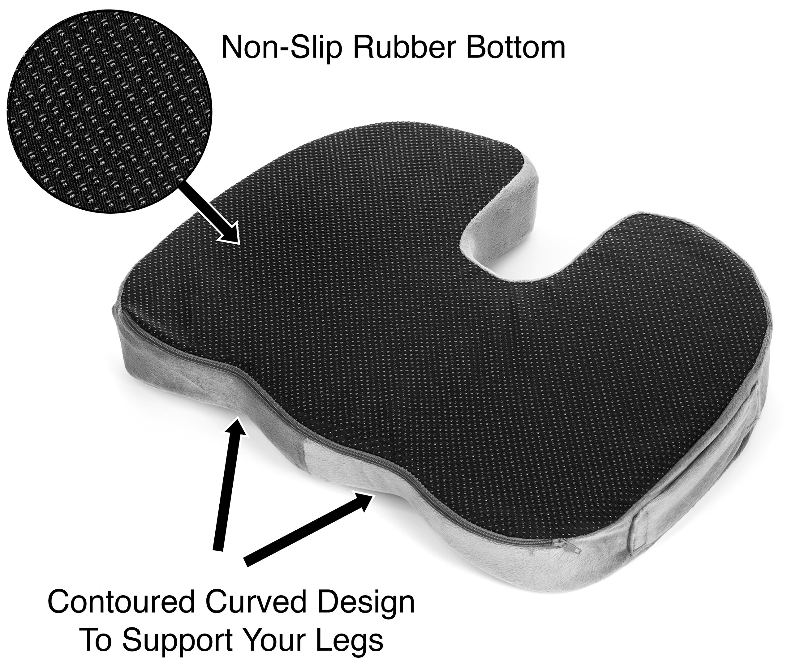 ComfiLife Gel Enhanced Seat Cushion NonSlip Orthopedic Memory Foam Coccyx 703510477941 eBay