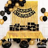 GREATRIL Gold Fringe Curtain Backdrop Pack of 2 1m x 2.5m Foil Tinsel Party view 2