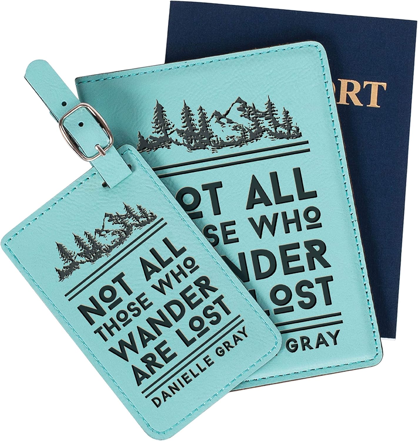 Travel Gifts for Boss Custom Engraved Passport Cover Suitcase Tag with