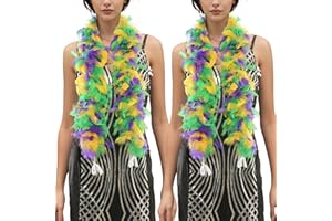 Handy Lidy Pack of 2 Chandelle Boa 25g 47inch Feather Boa Women Turkey Party Dress Up Costume Accessory