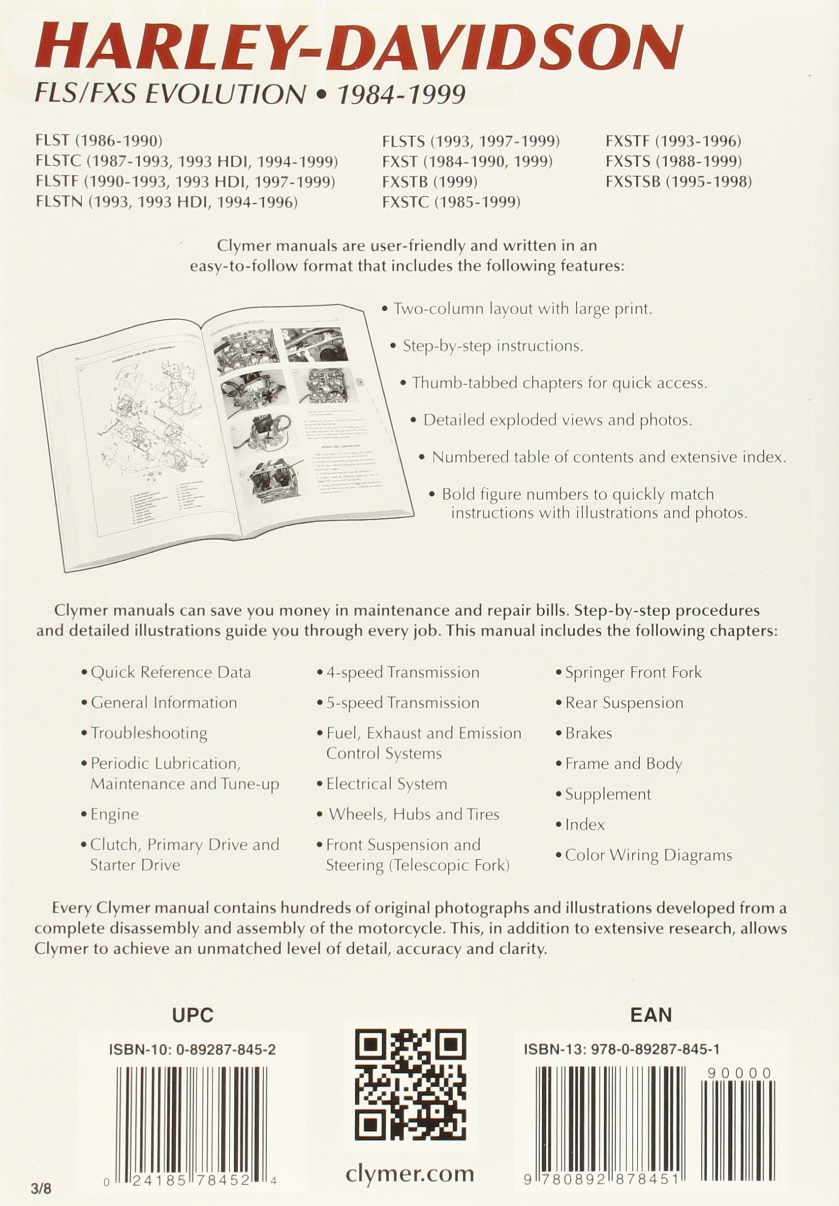 Clymer Harley-Davidson: FLS/FXS Soft Tail Big-Twin Evolution 1984-1999:  Clymer Staff: 9780892878451: Amazon.com: Books